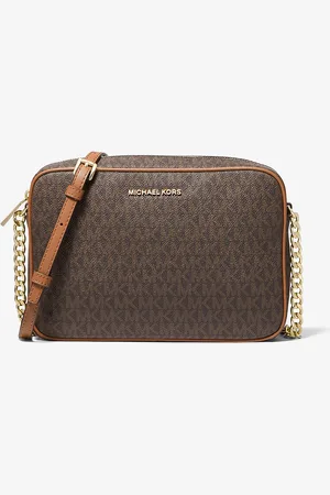 Michael Kors MKBolsa a tiracolo de pele com logótipo Jet Set grande -