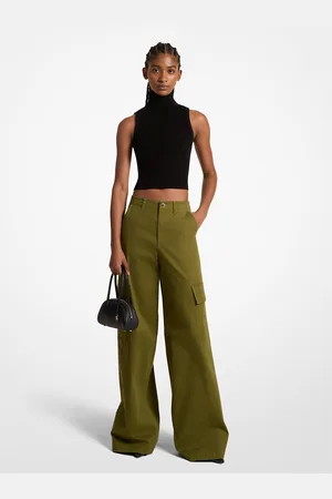Michael Kors MKCalças cargo de perna larga em algodão orgânico elástico -