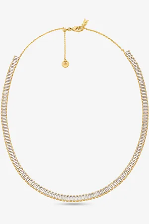 Michael Kors MKColar de ténis em latão banhado a metal precioso com incrustações -