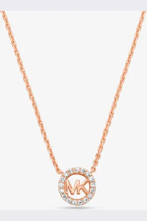Michael Kors MKColar com pingente e logótipo com incrustações em prata de lei banhada a metal precioso Fulton -