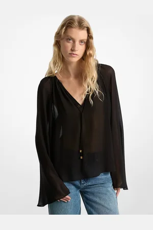 Michael Kors MKBlusa com decote em V em georgette -