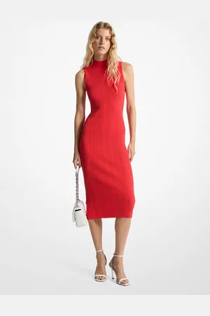 Michael Kors MKVestido midi com meia-gola canelado -