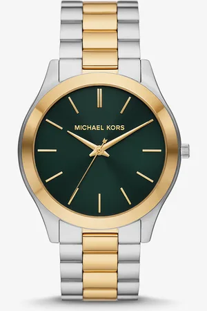 Michael Kors MKRelógio justo de dois tons Runway de tamanho grande -
