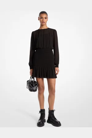 Michael Kors MKVestido de manga comprida franzido em georgette -