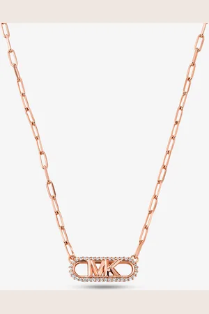 Michael Kors MKColar em corrente de elos com logótipo Empire em prata de lei banhado a metal precioso -
