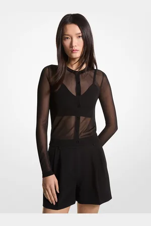 Michael Kors MKTop estilo sutiã e cardigan curto em mistura de viscose -