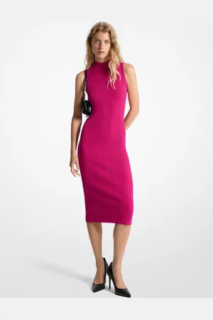 Michael Kors MKVestido midi com meia-gola canelado -