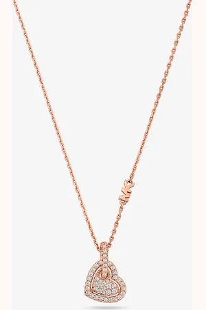 Michael Kors MKColar em forma de coração com incrustações em prata de lei banhada a metal precioso -