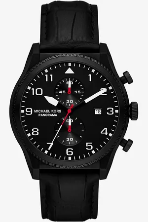 Michael Kors MKRelógio em e pele com motivo de crocodilo em relevo Panorama de tamanho grande -