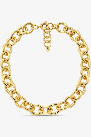 Michael Kors MKColar com elos de corrente em latão banhado a metal precioso grande -