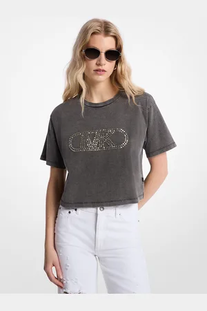 Michael Kors MKCamisa curta em algodão tingido com tachas -