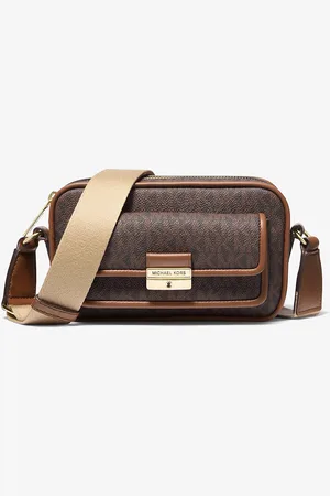 Michael Kors MKBolsa a tiracolo para câmara com logótipo exclusivo metalizada Bradshaw extrapequena -