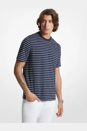 Michael Kors MKT-shirt piqué numa mistura de algodão pima às riscas -