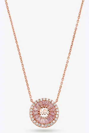 Michael Kors MKColar com disco com incrustações em prata de lei banhada a 14K -