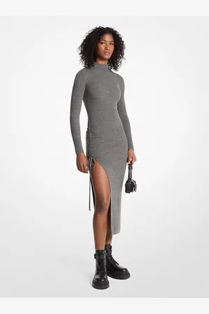 Michael Kors MKVestido franzido em lã elástica -