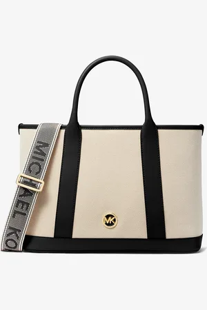 Michael Kors MKSatchel em lona de algodão Luisa média -