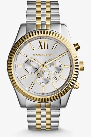Michael Kors MKRelógio de dois tons Lexington de tamanho grande -