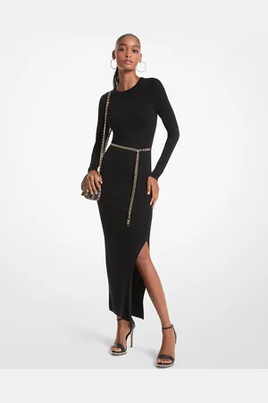 Michael Kors MKVestido midi com cinto em mistura de lã -