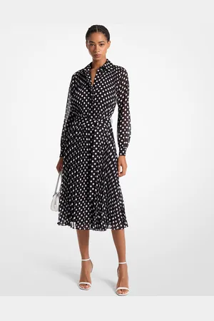 Michael Kors MKVestido camiseiro em georgette às bolinhas -