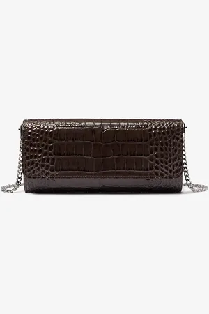 Michael Kors MKClutch em pele envernizada com motivo de crocodilo Cate -
