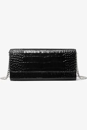 Michael Kors MKClutch em pele envernizada com motivo de crocodilo Cate -