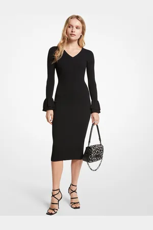 Michael Kors MKVestido com punhos com folhos em mistura de viscose canelado -