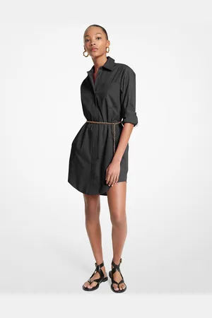 Michael Kors MKVestido camiseiro com cinto em algodão elástico -