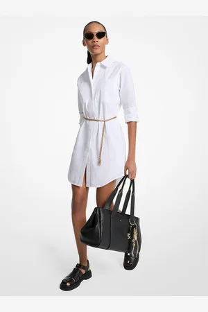 Michael Kors MKVestido camiseiro com cinto em algodão elástico -