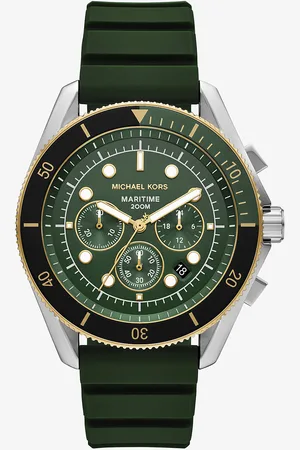 Michael Kors MKRelógio de silicone e dois tons Maritime de tamanho grande -