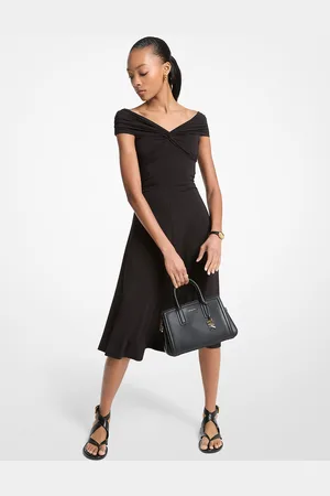 Michael Kors MKVestido midi de ombros descobertos em viscose elástica -