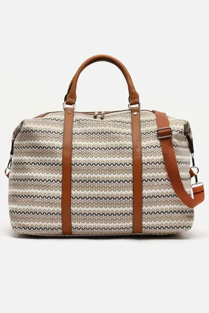 MISAKO Tarvos mala de fim-de-semana com estampado jacquard e a tiracolo removível