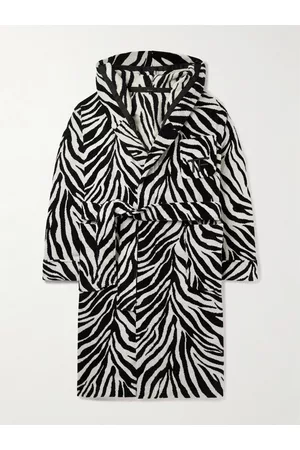 TOM FORD Homem Roupões de Banho - Zebra-Print Cotton-Terry Hooded Robe