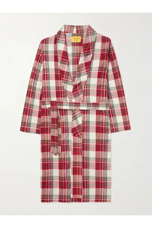 Original Madras Homem Roupões de Banho - Checked Cotton-Flannel Robe