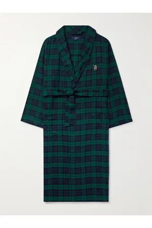 Polo Ralph Lauren Homem Roupões de Banho - Logo-Embroidered Checked Cotton-Flannel Robe