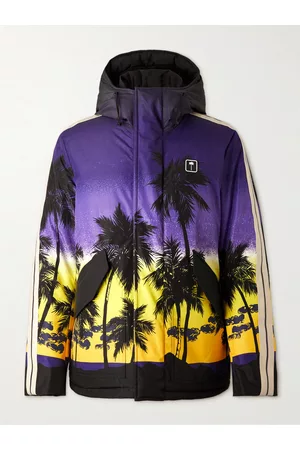 Palm Angels Homem Casaco ski - Palm Sunset Printed Hooded Ski Jacket