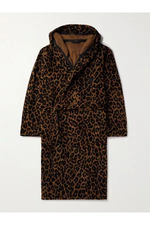 TOM FORD Homem Roupões de Banho - Leopard-Print Cotton-Terry Hooded Robe