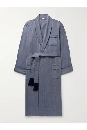 Derek Rose Homem Roupões de Banho - Lincoln 11 Belted Herringbone Wool Robe