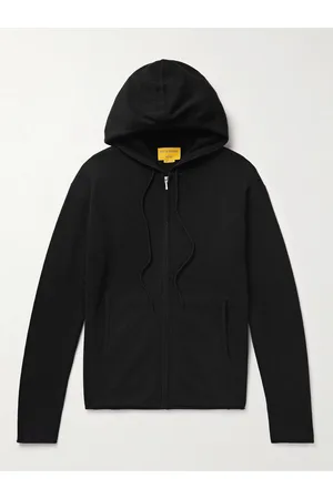 Logo-Embroidered Ribbed Cashmere Zip-Up Hoodie