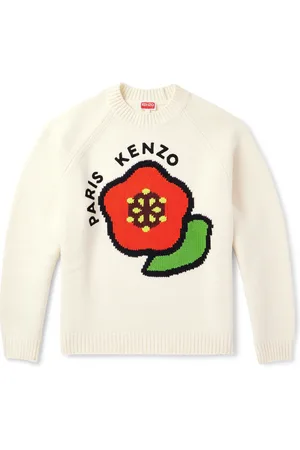 Kenzo Pop Logo-Embroidered Intarsia Wool-Blend Sweater