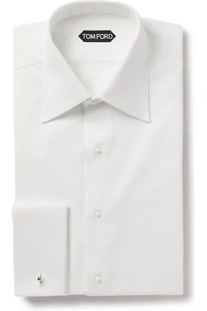 Tom Ford Double-Cuff Cotton-Piqué Tuxedo Shirt