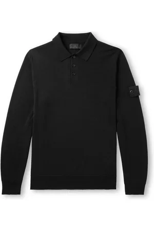 Stone Island Ghost Logo-Appliquéd Wool Polo Shirt