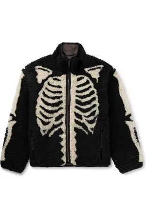 KAPITAL Bone Boa Reversible Printed Fleece and Nylon Jacket