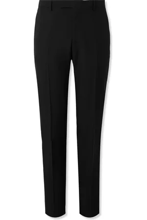 LARDINI Tapered Wool and Mohair-Blend Tuxedo Trousers
