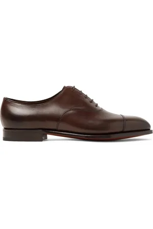EDWARD GREEN Chelsea Cap-Toe Burnished-Leather Oxford Shoes