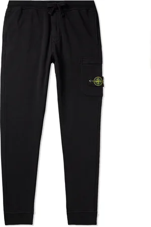 Stone Island Tapered Logo-Appliquéd Garment-Dyed Cotton-Jersey Sweatpants