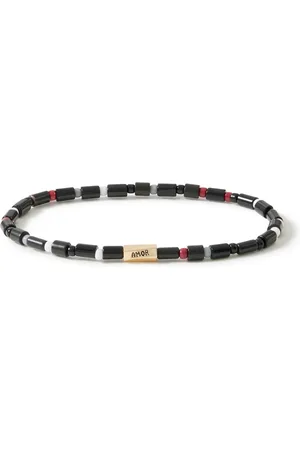 LUIS MORAIS Amor Gold Onyx Beaded Bracelet