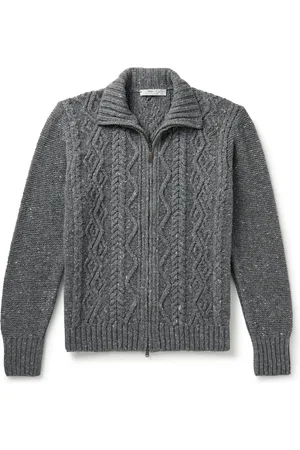 Inis Me in Cable-Knit Merino Wool and Cashmere-Blend Zip-Up Cardigan