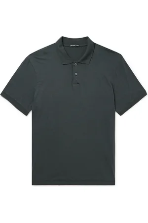 James Perse Luxe Lotus Cotton-Jersey Polo Shirt