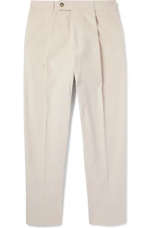 ALTEA Baltimore Tapered Pleated Cotton-Blend Corduroy Trousers