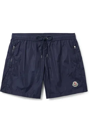 Moncler Straight-Leg Mid-Length Logo-Appliquéd Swim Shorts